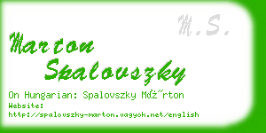 marton spalovszky business card